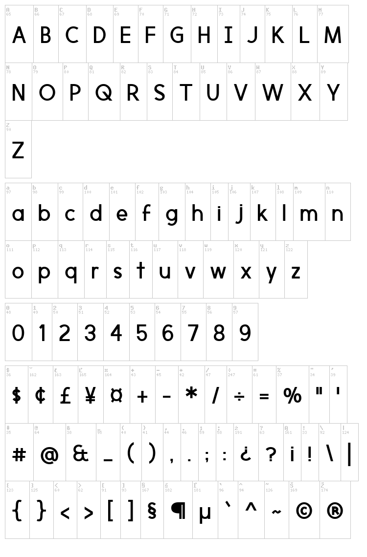 Morningtype font map